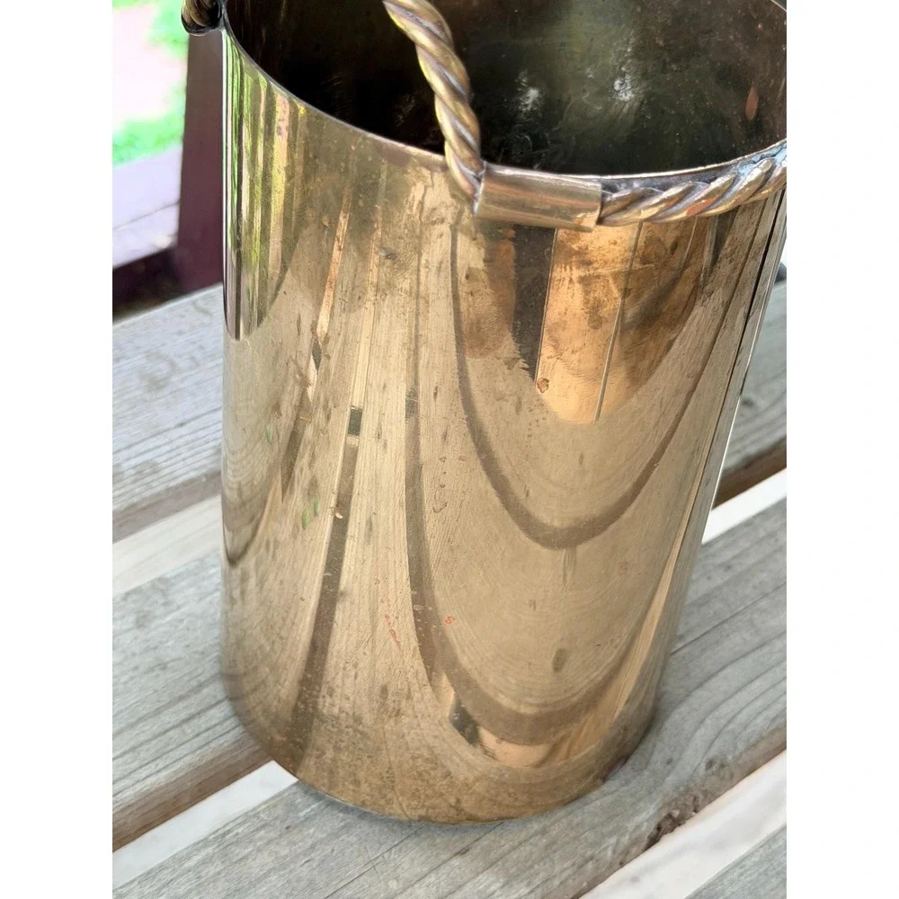 Vintage King Antonio LXVI Brass Vase • Twisted Handle Hacienda Decor (1986)